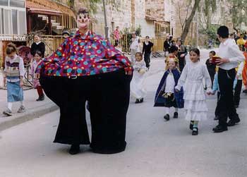 Children in costume Shushan Purim in Jerusalem