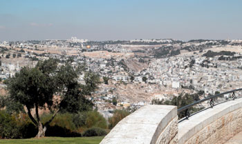 View of Jerusalem Old City from Haas Promenade