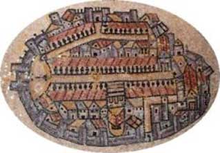 Madaba map of ancient Jerusalem Madaba map of ancient Jerusalem