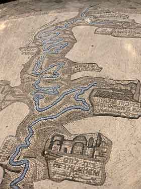 Mosaic of the aqueduct at the Haas Promenade in Jerusalem