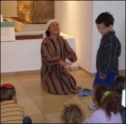 Story time at the Bible Lands Museum in Jerusalem