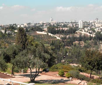 Park at Haas Promenade in Jerusalem, Israel