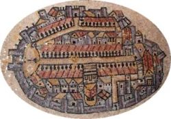 6th century Madaba map of Jerusalem