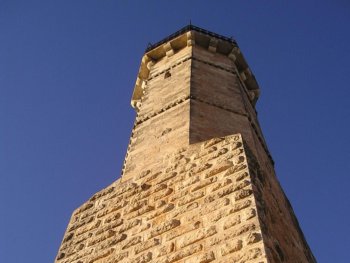 The minaret of the tomb of Samuel the Prophet