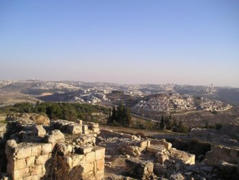 View of Jerusalem from the tomb of the Prophet Samuel.