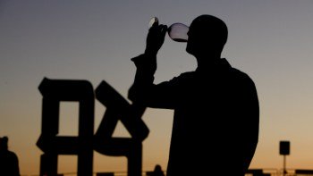 man tasting wine at Israel Wine Festival in Jerusalem
